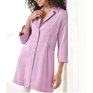 Soft Surroundings Marcie button front tunic jacket topper lavender M